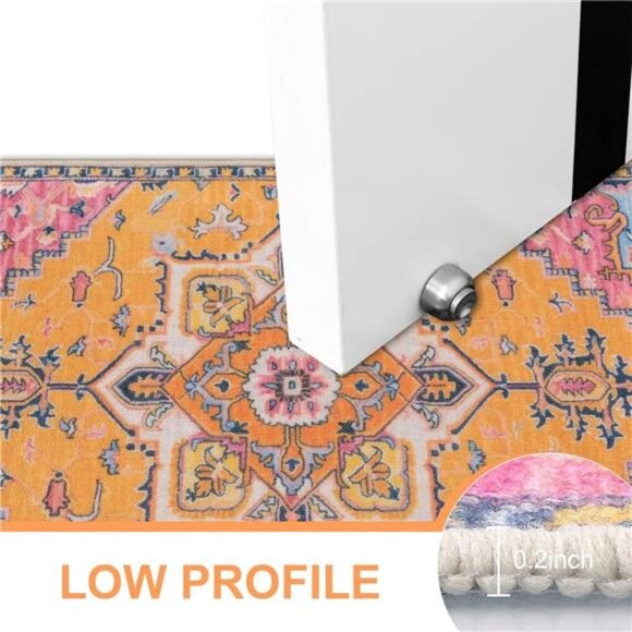 Washable Indoor Door mat, Non Slip Retro Floor Mat 20" x 32" Doormat - Picture 5 of 7